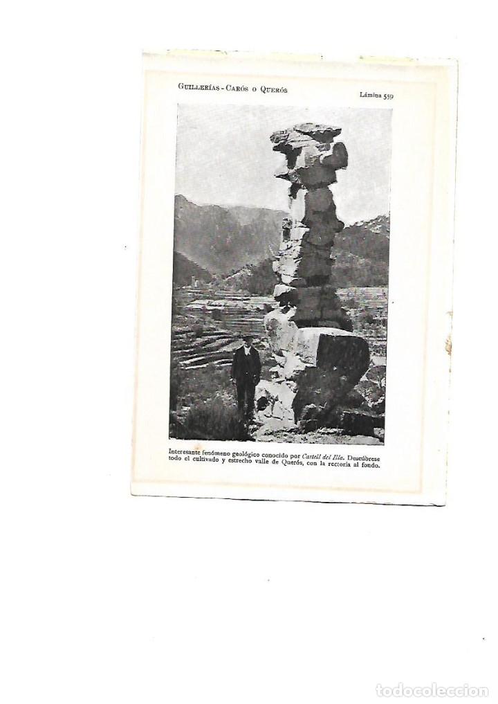 Coleccionismo: A&Ntilde;O 1922 CAROS QUEROS GUILLERIES CASTELL DE L'ILLA GEOLOGIA FENOMENO GEOLOGICO ROCA LAMINA FOTO