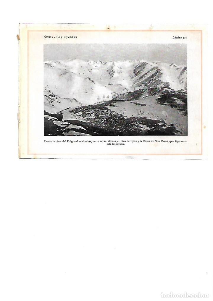 Coleccionismo: A&Ntilde;O 1922 CUMBRES DE NURIA MONTA&Ntilde;A CIM DEL PUIGMAL COMA DE NOU CREUS PICO PIC EYNA EINA LAMINA FOTO