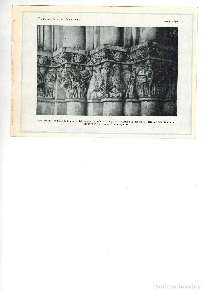 Collecting paper: A&Ntilde;O 1922 TARRAGONA ARTE GOTICO CATALAN CATEDRAL CAPITEL PUERTA DEL CLAUSTRO FORMAS BIZANTINAS