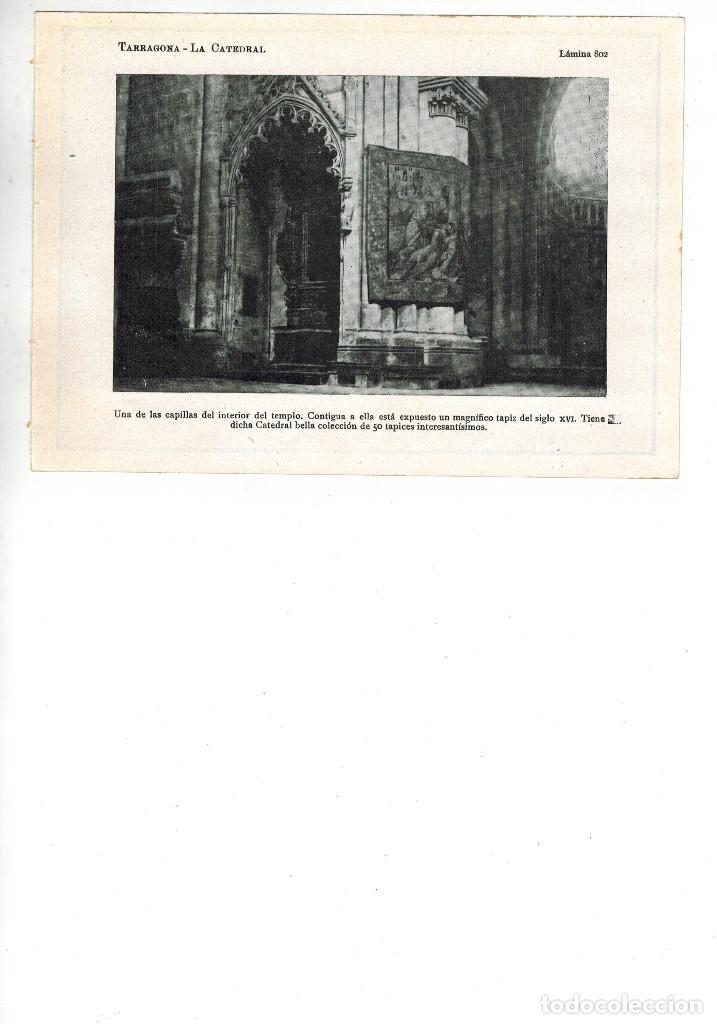 Coleccionismo: A&Ntilde;O 1922 TARRAGONA CATEDRAL ARTE CAPILLA INTERIOR TAPIZ ARTESANAL SIGLO XVI LAMINA FOTO POSTAL