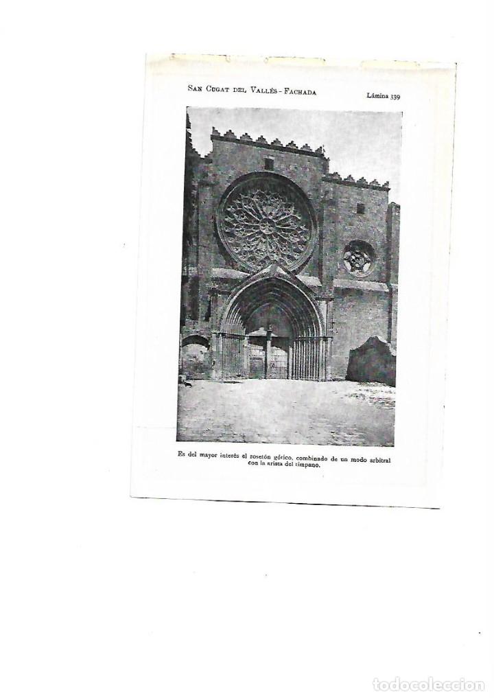 Collezionismo: A&Ntilde;O 1922 SANT CUGAT DEL VALLES MONESTIR MONASTERIO ARTE GOTICO FACHADA ROSETON LAMINA FOTO POSTAL