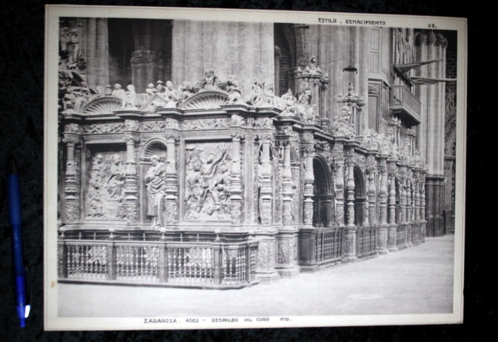 Coleccionismo: FOTOGRAFIA - ZARAGOZA - ASEO - RESPALDO CORO - 38x28cm - circa 1890