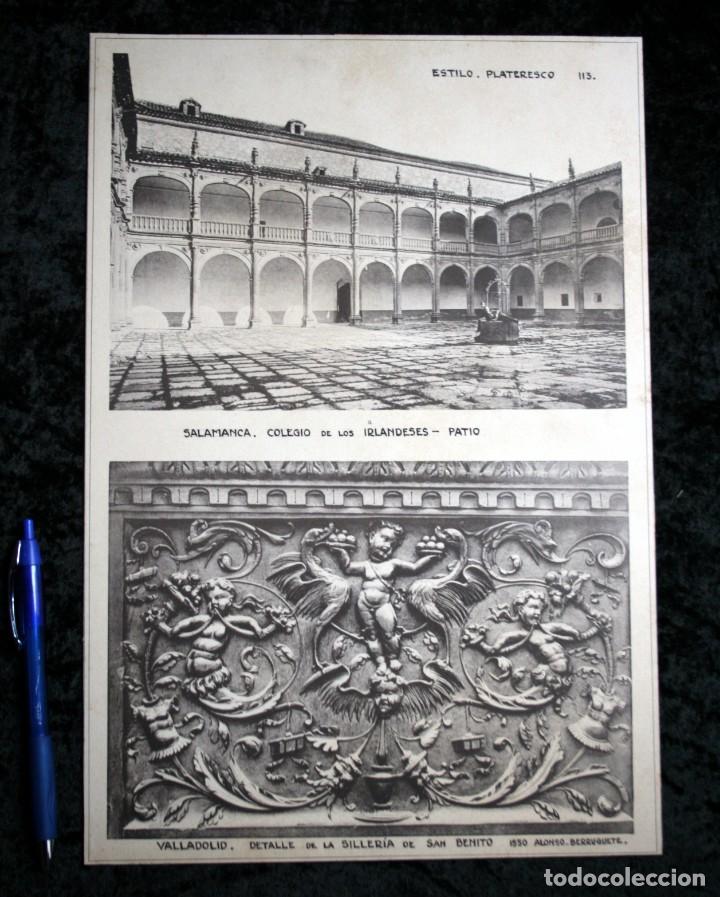 Coleccionismo: FOTOGRAFIAS - SALAMANCA - COLEGIO IRLANDESES - VALLADOLID SAN BENITO SILLERIA - 35x24cm circa 1890