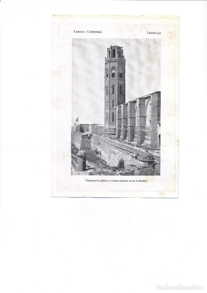 Collezionismo: A&Ntilde;O 1922 LLEIDA LERIDA CATEDRAL CAMPANARIO GOTICO RECINTO INTERIOR CIUDADELA LAMINA FOTO POSTAL