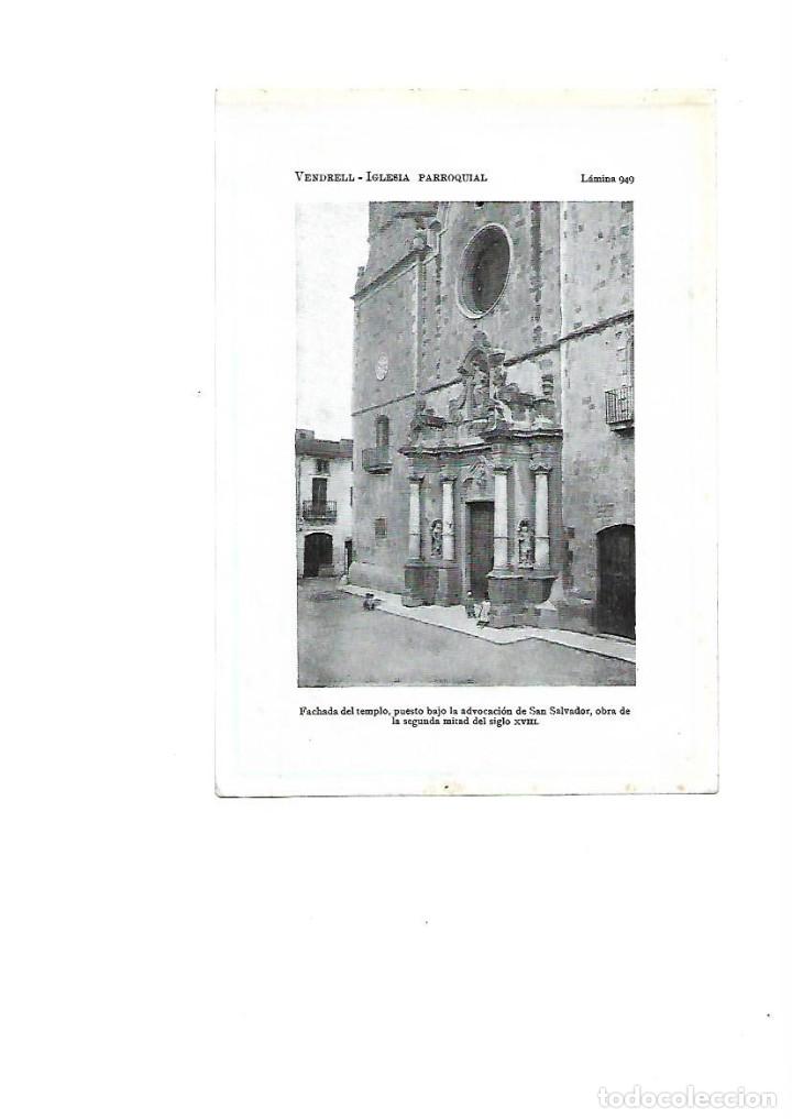 Coleccionismo: A&Ntilde;O 1922 EL VENDRELL IGLESIA PARROQUIAL SANT SALVADOR FACHADA PRINCIPAL LAMINA FOTOGRAFICA POSTAL