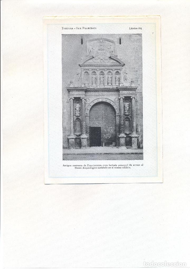 Collectionnisme: A&Ntilde;O 1922 TORTOSA ANTIGUO CONVENTO DE FRANCISCANOS FACHADA MUSEO ARQUEOLOGICO CONVENT LAMINA FOTO