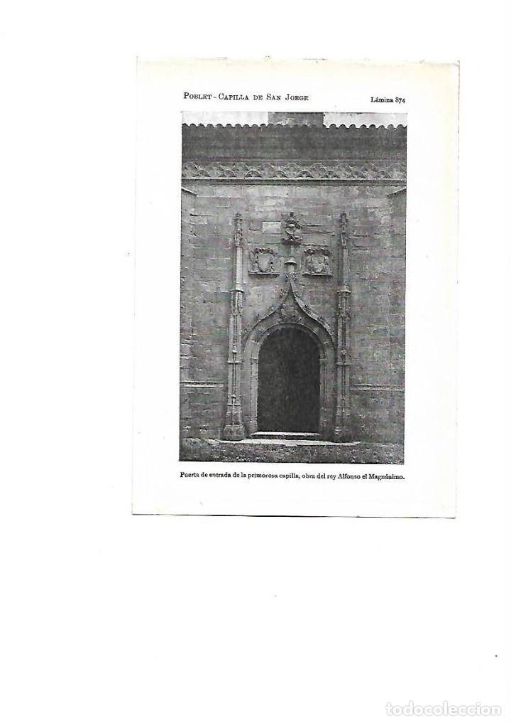 Collezionismo: A&Ntilde;O 1922 POBLET PUERTA PORTA ENTRADA CAPILLA SAN JORGE SANT JORDI OBRA ALFONSO EL MAGNANIMO FOTO