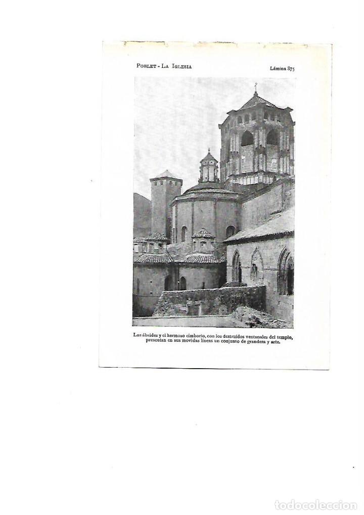 Collectionnisme: A&Ntilde;O 1922 POBLET IGLESIA ABSIDE CIMBORRIO VENTANALES TEMPLO CONJUNTO ARQUITECTONICO ARTE LAMINA FOTO