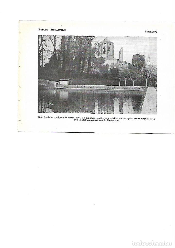 Collezionismo: A&Ntilde;O 1922 POBLET MONESTIR MONASTERIO GRAN DEPOSITO DE AGUA CONTIGUO A LA HUERTA BALSA LAMINA FOTO
