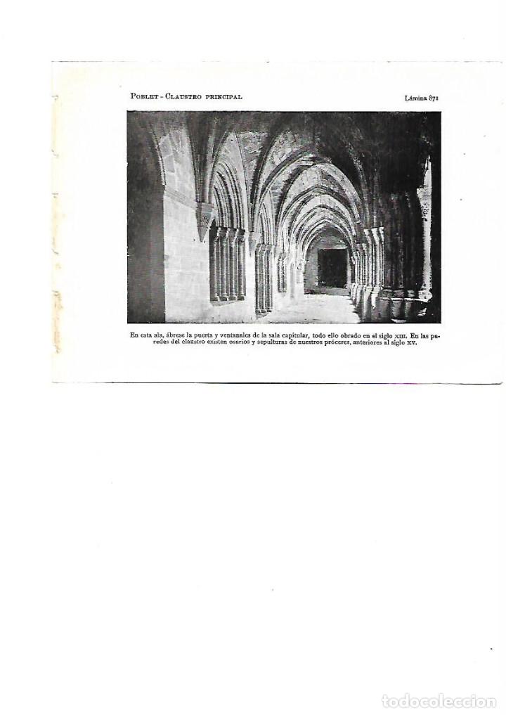 Collezionismo: A&Ntilde;O 1922 POBLET MONESTIR MONASTERIO CLAUSTRE CLAUSTRO PRINCIPAL ALA VENTANAL SALA CAPITULAR OSARIO