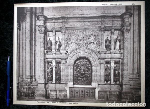 Coleccionismo: FOTOGRAFIA - PALENCIA - CATEDRAL- RESPALDO CORO - 37,5x29,5cm - circa 1890