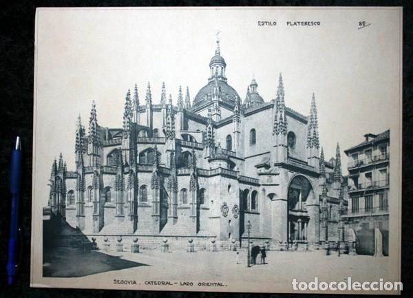 Coleccionismo: FOTOGRAFIA - SEGOVIA - CATEDRAL - LADO ORIENTAL - 36x27,5cm - circa 1890