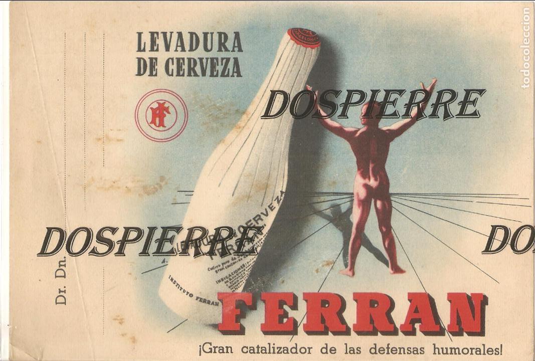 Coleccionismo: PUBLICIDAD, LEVADURA DE CERVEZA FERRAN, D&Iacute;PTICO, REVERSO L&Aacute;MINA DE RUBENS, VER FOTOS