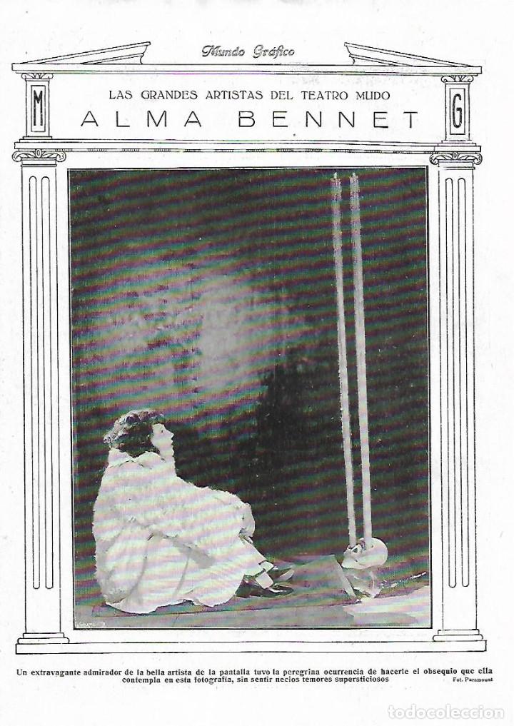 Collecting paper: A&Ntilde;O 1923 RECORTE PRENSA FOTOGRAFIA ALMA BENNET ACTRIZ TEATRO ARTISTA