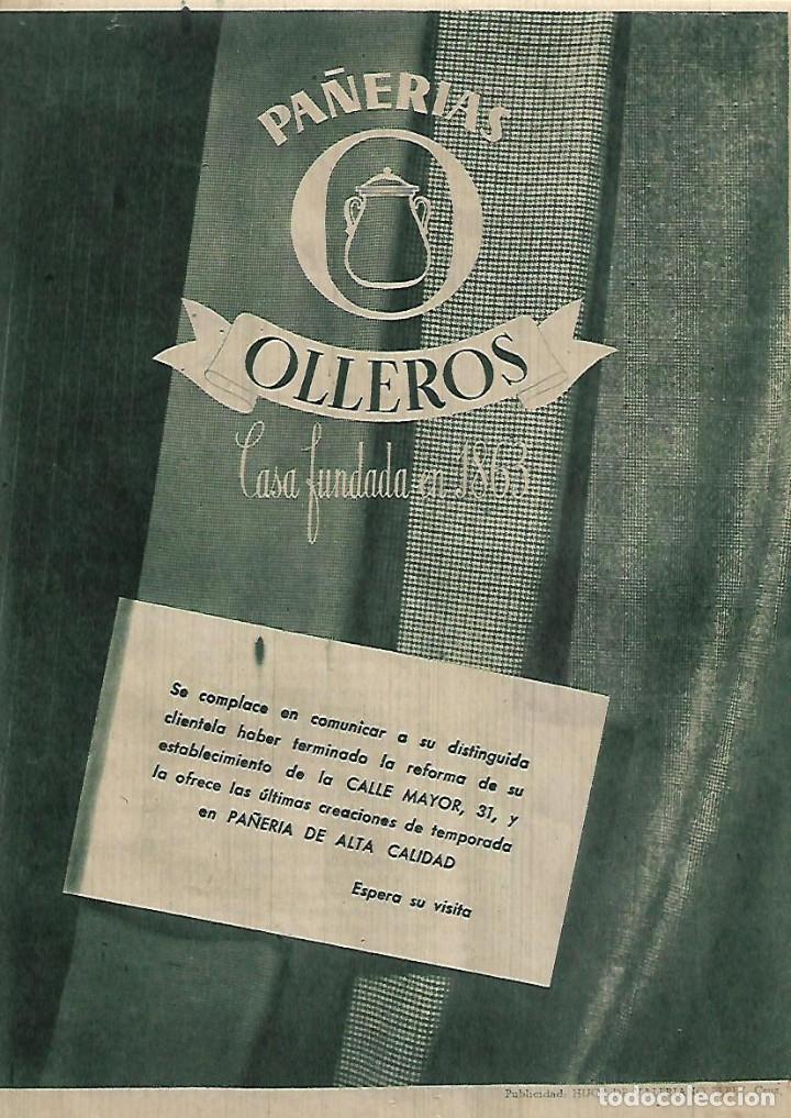 Collecting paper: A&Ntilde;O 1952 RECORTE PRENSA PA&Ntilde;ERIAS OLLEROS TEXTIL PUBLICIDAD LISTA PREMIOS CONCURSO FUNDADOR DOMECQ