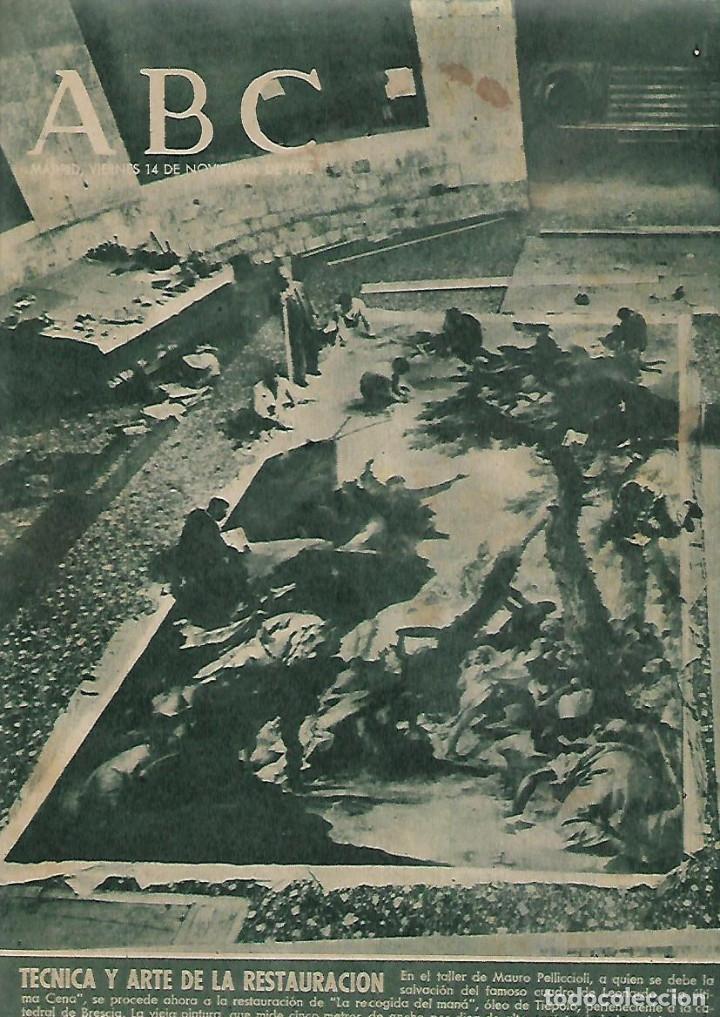 Colecionismo: A&Ntilde;O 1952 RECORTE PRENSA RESTAURACION OLEO LA RECOGIDA DEL MANA TIEPOLO TALLER MAURO PELLICCIOLI