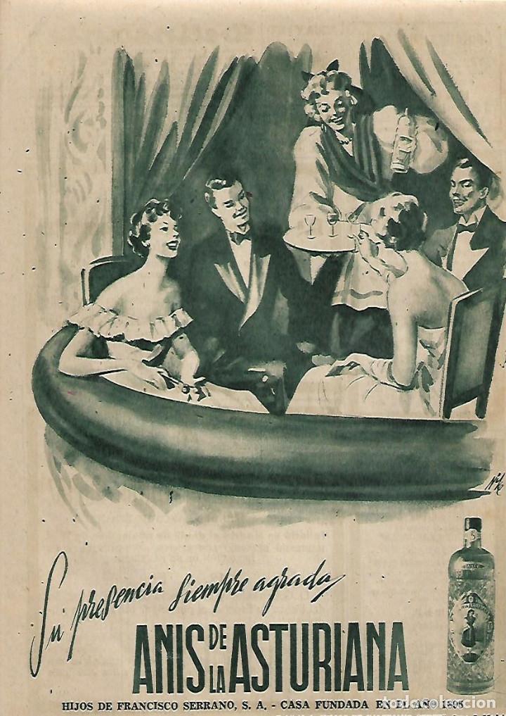 Collectionnisme: A&Ntilde;O 1952 RECORTE PRENSA PUBLICIDAD BEBIDAS ANIS DE LA ASTURIANA HIJOS DE FRANCISCO SERRANO