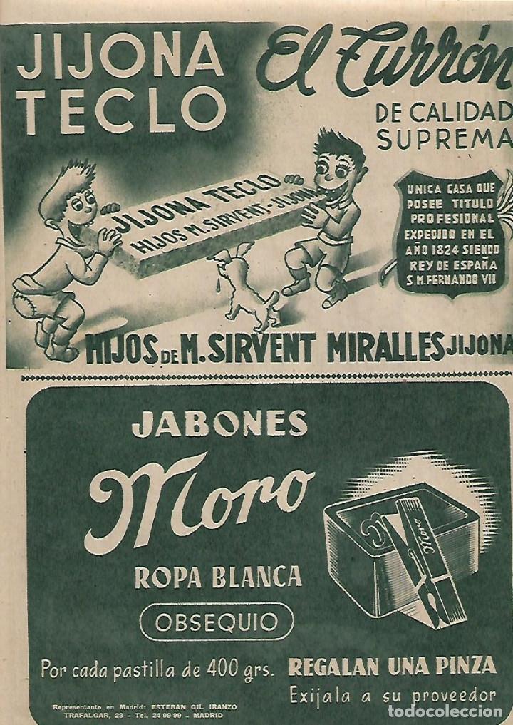 Colecionismo: A&Ntilde;O 1952 RECORTE PRENSA PUBLICIDAD TURRON JIJONA TECLO HIJOS SIVENT MIRALLES XIXONA