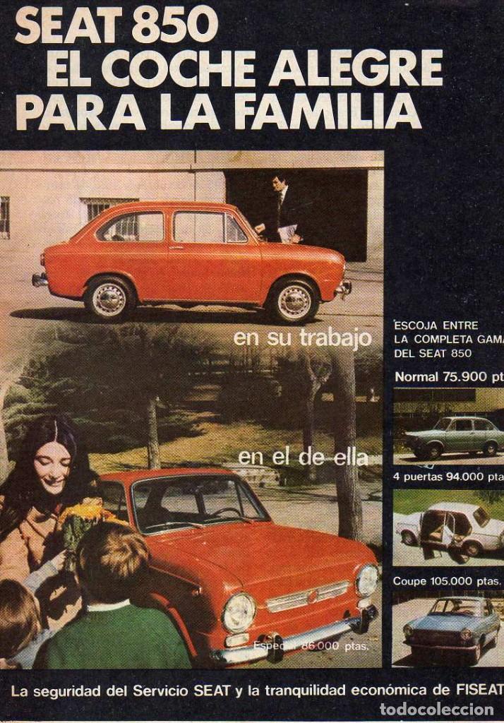 Coleccionismo: ANUNCIO PUBLICIDAD AUTOMOVILES SEAT 850