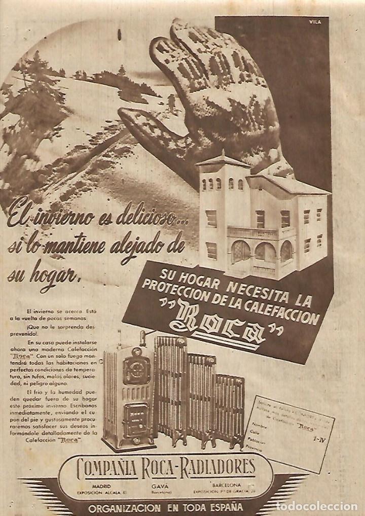 Coleccionismo: A&Ntilde;O 1952 RECORTE PRENSA PUBLICIDAD CALEFACCION RADIADOR ROCA CONCURSO LA LECHERA