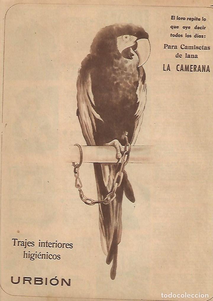 Coleccionismo: A&Ntilde;O 1952 RECORTE PRENSA PUBLICIDAD CAMISETAS LA CAMERANA URBION TRAJES INTERIORES HIGIENICOS ROPA