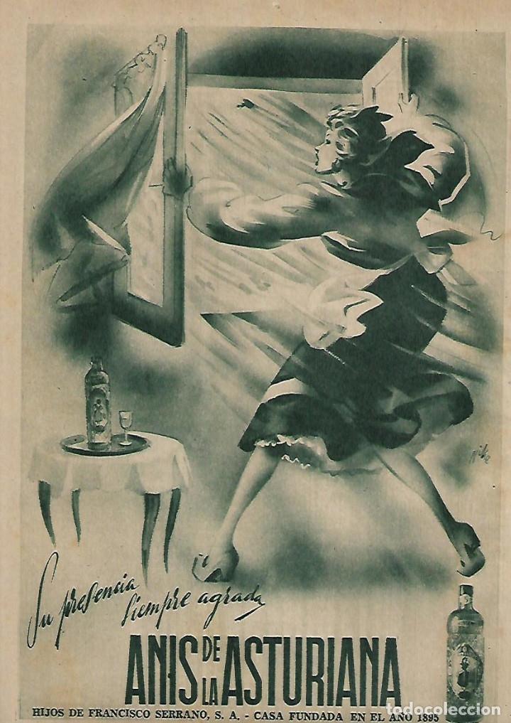 Colecionismo: A&Ntilde;O 1952 RECORTE PRENSA PUBLICIDAD BEBIDAS ANIS DE LA ASTURIANA HIJOS DE FRANCISCO SERRANO