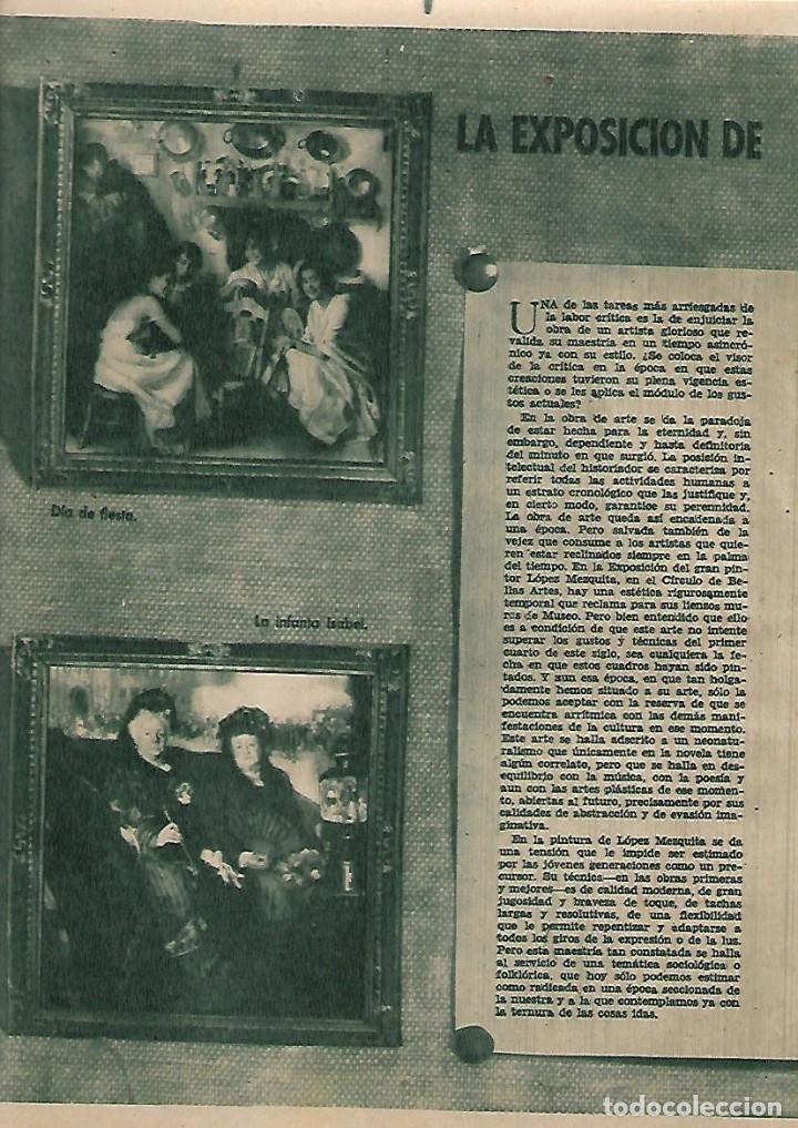 Collezionismo: A&Ntilde;O 1952 RECORTE PRENSA ARTE PINTURA EXPOSICION LOPEZ MEZQUITA