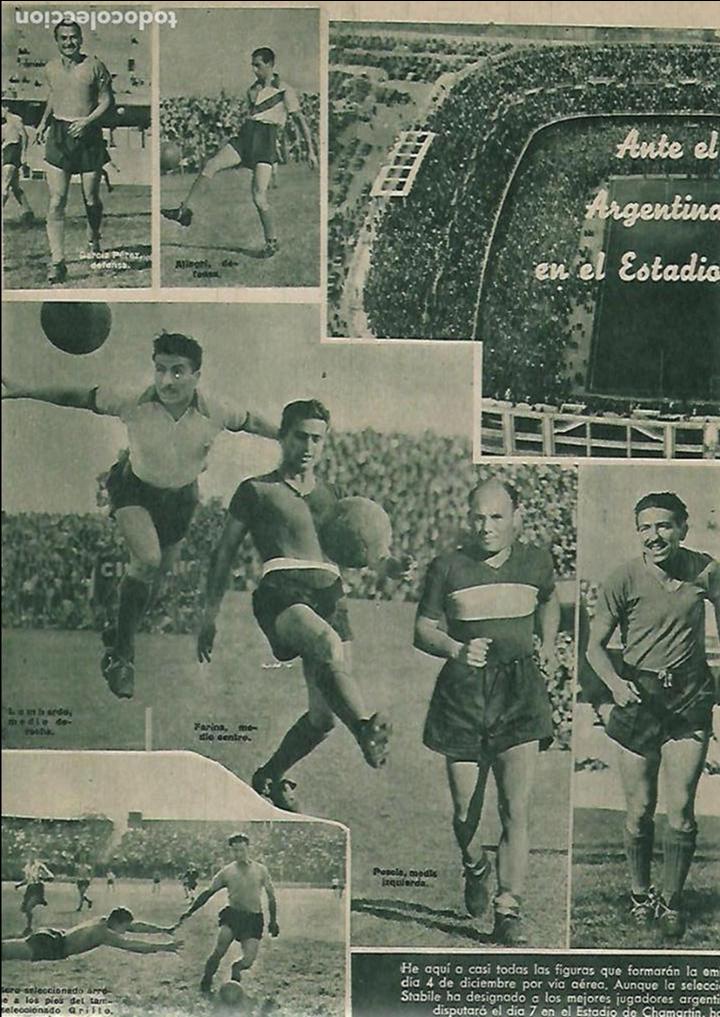 Colecionismo: A&Ntilde;O 1952 RECORTE PRENSA DEPORTES FUTBOL ESPA&Ntilde;A ARGENTINA ESTADIO DE CHAMARTIN FUTBOLISTAS