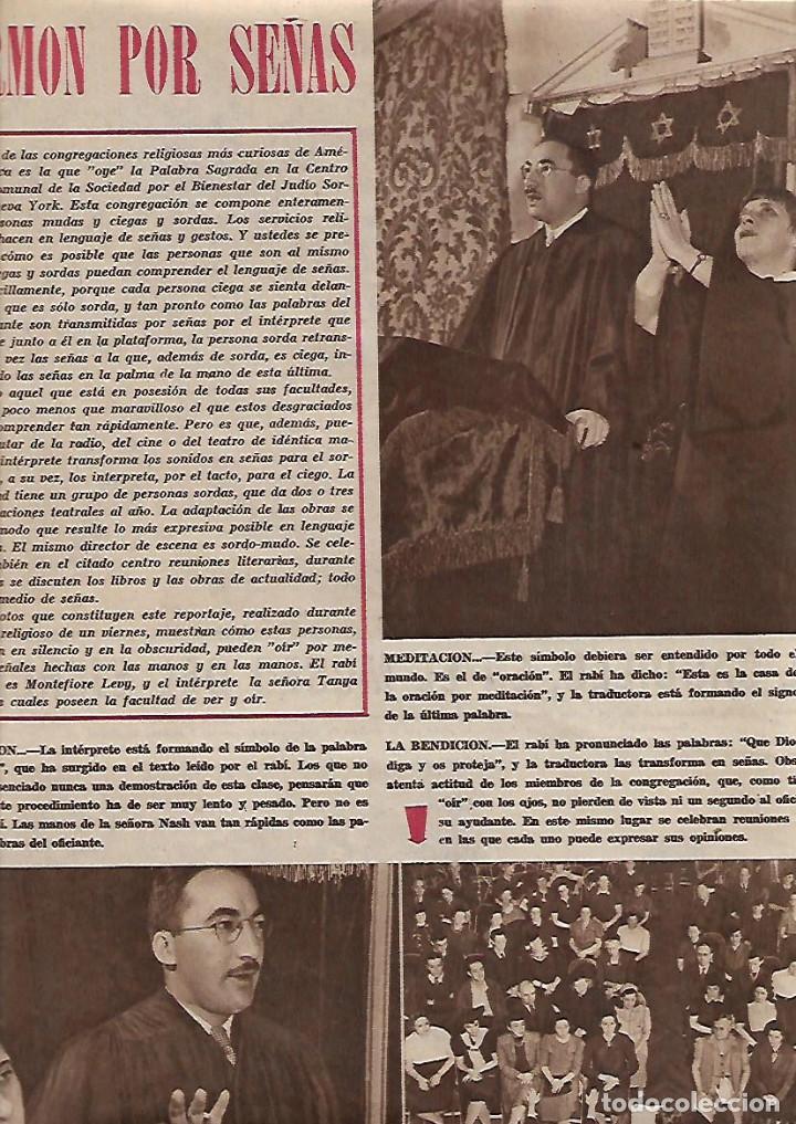 Collezionismo: A&Ntilde;O 1946 RECORTE PRENSA LENGUAJE DE SIGNOS MISA SERMON POR SE&Ntilde;AS SOCIEDAD BIENESTAR JUDIO SORDO NY
