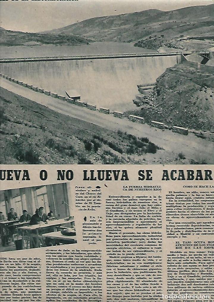 Collectionnisme: A&Ntilde;O 1946 RECORTE PRENSA ELECTRIFICACION FUERZA HIDRAULICA PRESA CHARCO DEL CURA AVILA CENTRAL