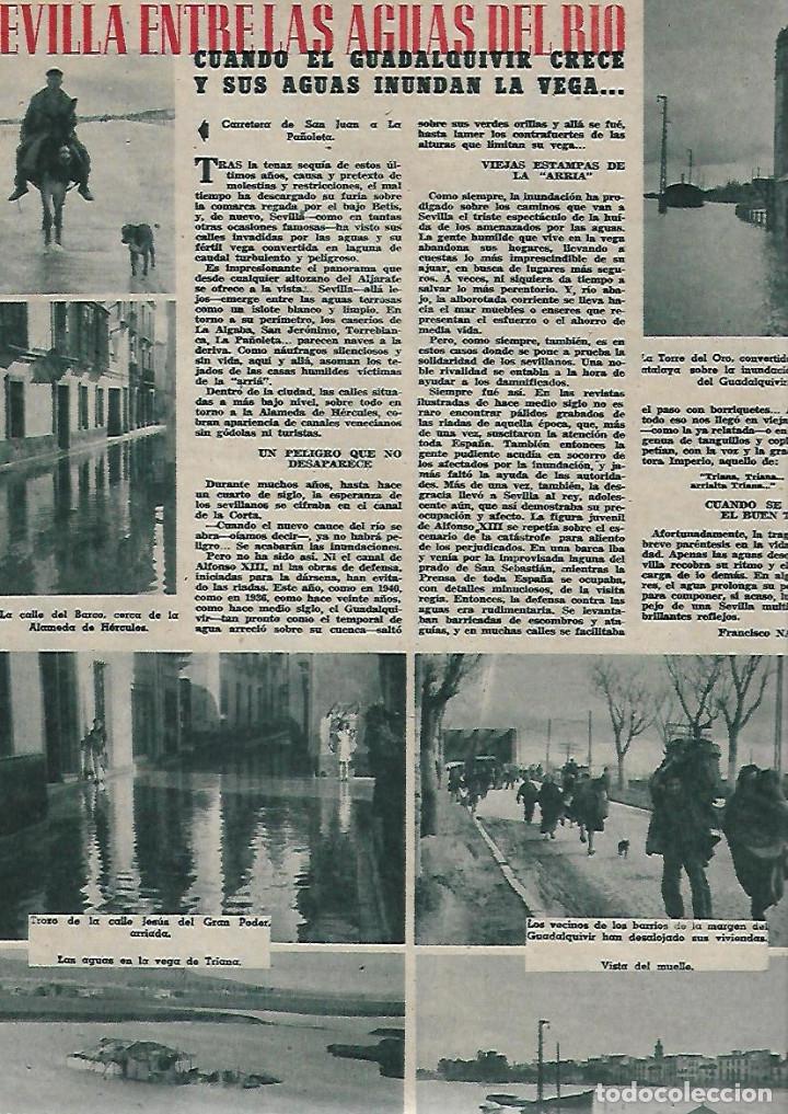 Coleccionismo: A&Ntilde;O 1947 RECORTE PRENSA SEVILLA INUNDACIONES CRECIDA GUADALQUIVIR CALLE DEL BARCO TRIANA TORRE ORO