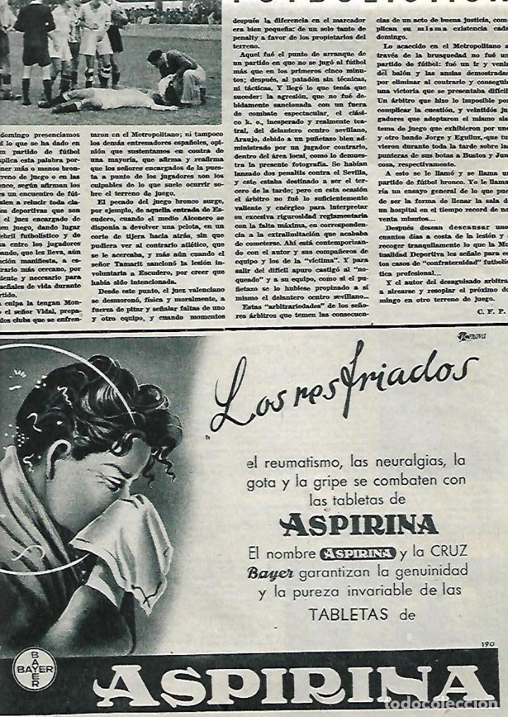 Collezionismo: A&Ntilde;O 1947 RECORTE PRENSA PUBLICIDAD ASPIRINA BAYER FARMACIA PRODUCTOS FARMACEUTICOS