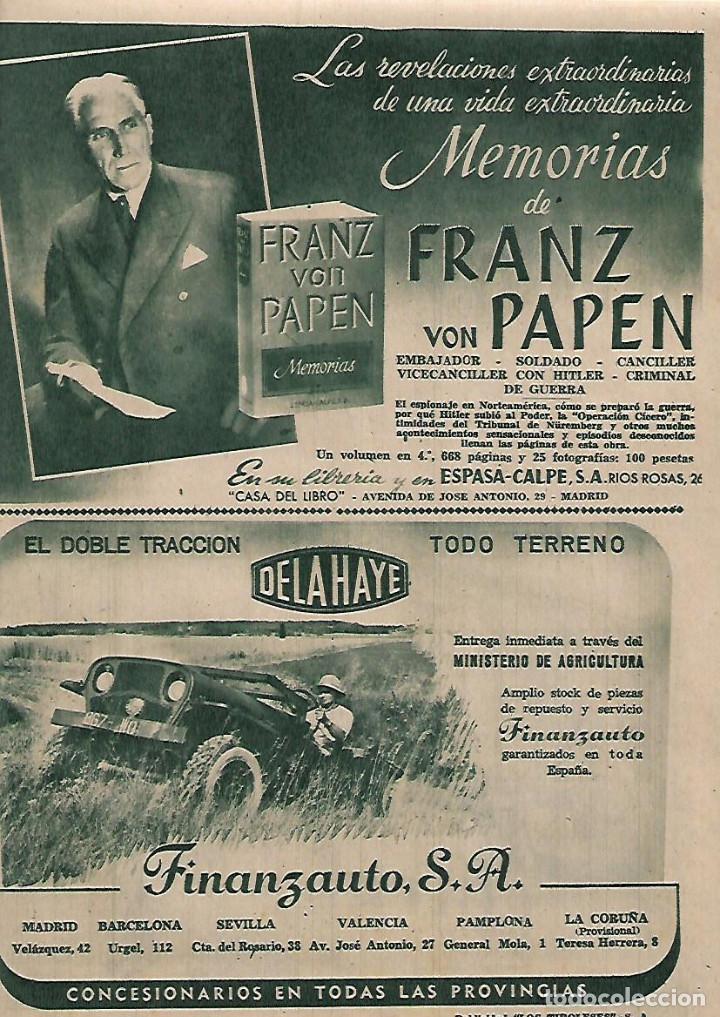 Colecionismo: A&Ntilde;O 1952 RECORTE PRENSA PUBLICIDAD DELAHAYE COCHE TODO TERRENO DOBLE TRACCION FINANZAUTO REMOLQUE