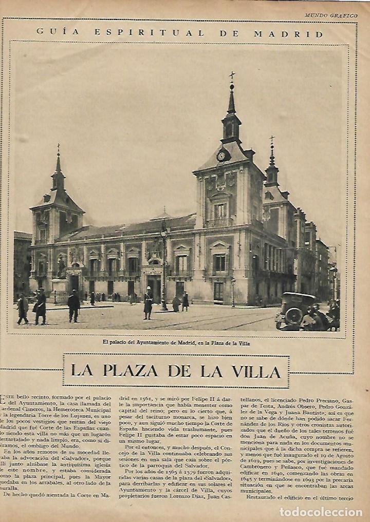 Collectionnisme: A&Ntilde;O 1930 RECORTE PRENSA FOTOS ANTIGUAS MADRID AYUNTAMIENTO PLAZA DE LA VILLA CASA CISNEROS LUJANES
