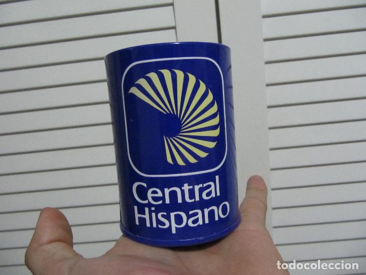 Coleccionismo: Cubo de hojalata para lapices publicidad CENTRAL HISPANO