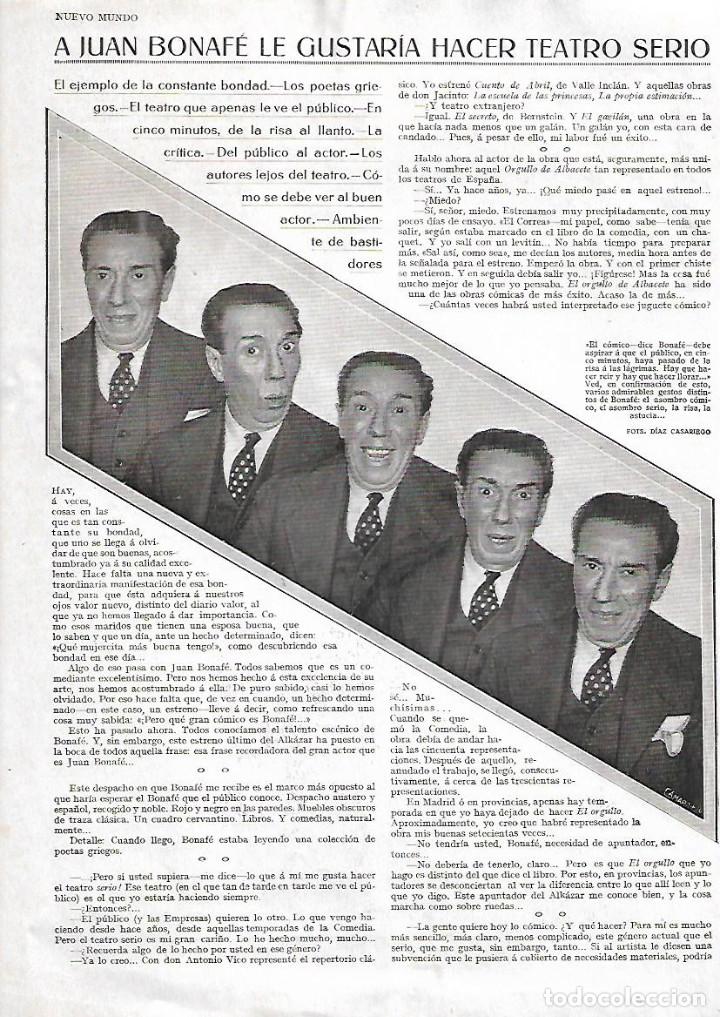 Collezionismo: A&Ntilde;O 1930 RECORTE PRENSA JUAN BONAFE ACTOR TEATRO COMEDIA COMICO ARTISTA