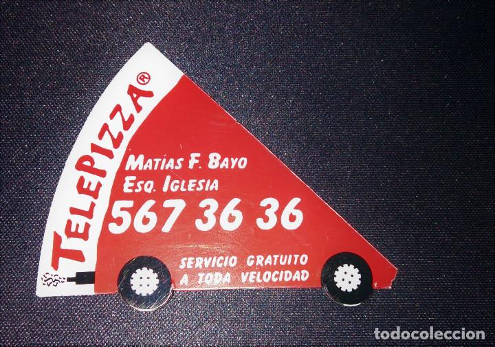 Coleccionismo: Im&aacute;n Telepizza local de Asturias con forma de trozo de pizza con ruedas coche a&ntilde;os 90