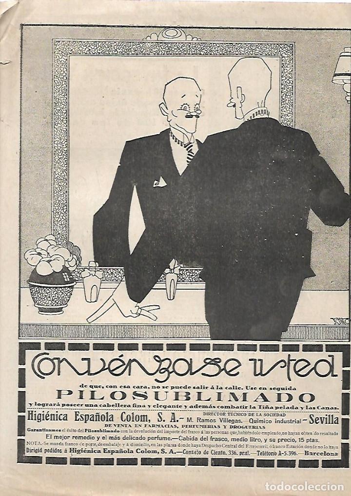 Collectionnisme: A&Ntilde;O 1918 RECORTE PRENSA PUBLICIDAD PILOSUBLIMADO HIGIENCIA ESPA&Ntilde;OLA COLOM SEVILLA