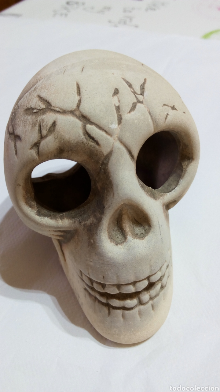 Coleccionismo: Calavera de cer&aacute;mica de adorno ideal para acuario. Korea