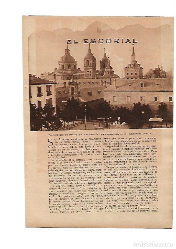 Collectionnisme: A&Ntilde;O 1935 RECORTE PRENSA EL ESCORIAL JARDIN DE LOS FRAILES