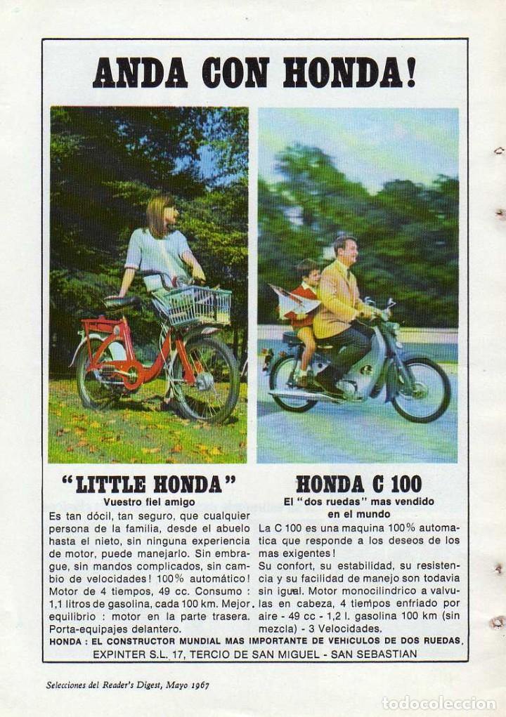 Coleccionismo: ANUNCIO PUBLICIDAD MOTOCICLETAS HONDA-CALCETINES PUNTO BLANCO