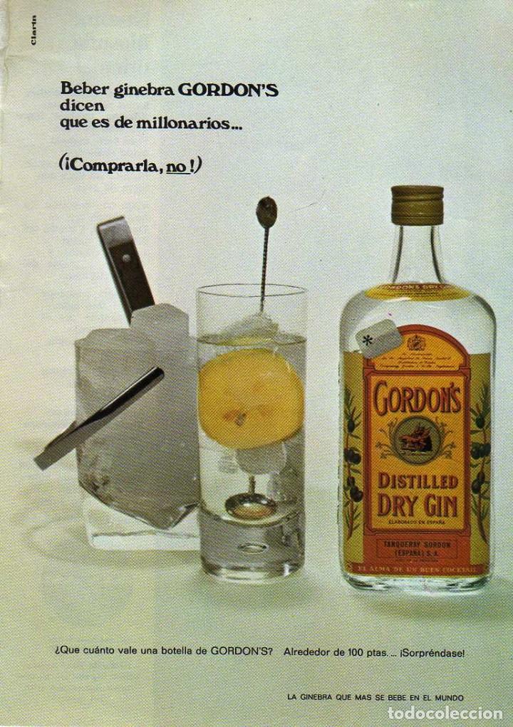 Coleccionismo: ANUNCIO PUBLICIDAD GINEBRA GORDONS-AEROLINEAS PAN AM
