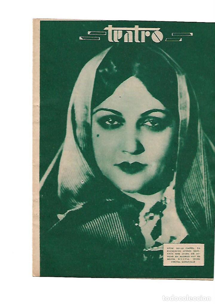 Collezionismo: A&Ntilde;O 1934 RECORTE PRENSA TEATRO FOTOGRAFIA LUPE RIVAS CACHO ACTRIZ ARTISTA MEJICANA MEXICO