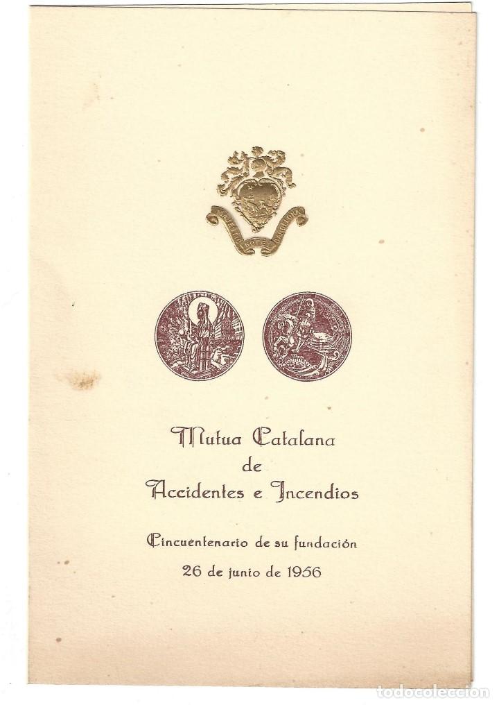 Coleccionismo: MEN&Uacute; MUTUA CATALANA DE ACCIDENTES, HOTEL MAJESTIC. BARCELONA- 1956