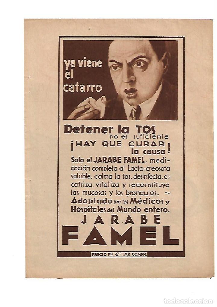 Coleccionismo: A&Ntilde;O 1934 RECORTE PRENSA PUBLICIDAD JARABE FAMEL TOS CATARRO PRODUCTOS FARMACEUTICOS