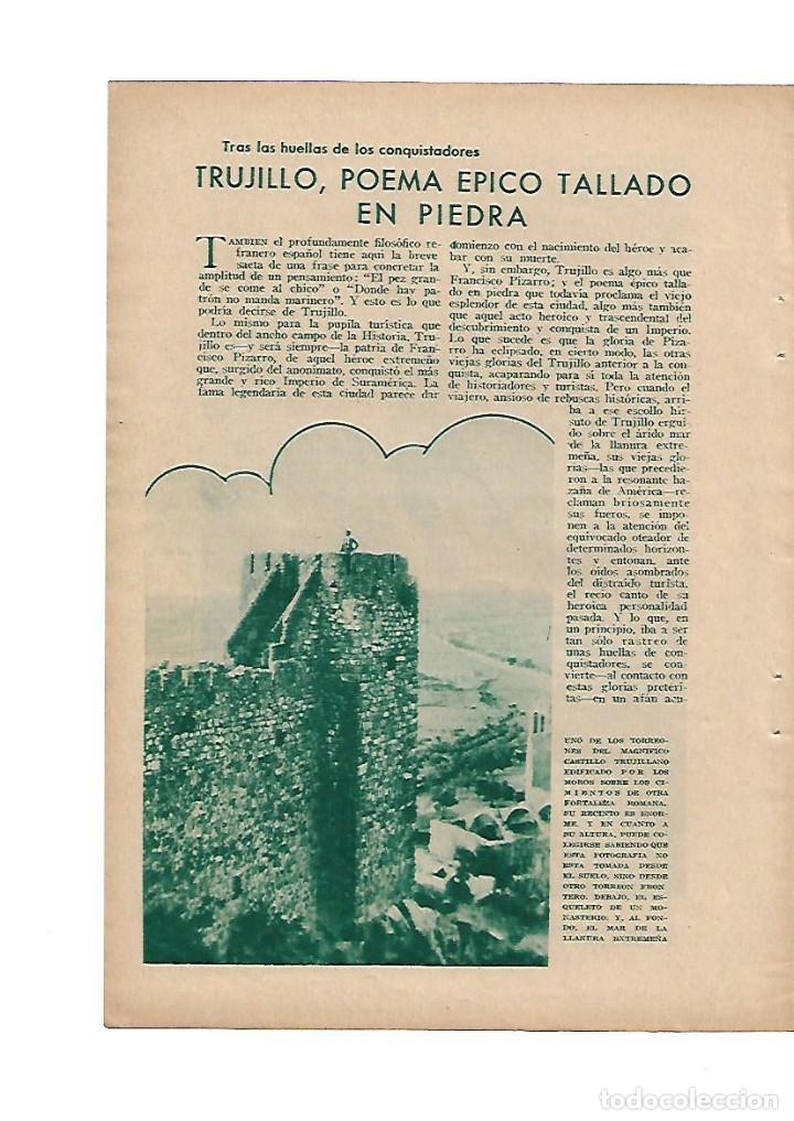 Collectionnisme: A&Ntilde;O 1934 RECORTE PRENSA TRUJILLO CASTILLO PATIO CONQUISTADORES CASA PIZARRO ESCUDO PALACIO CONQUISTA