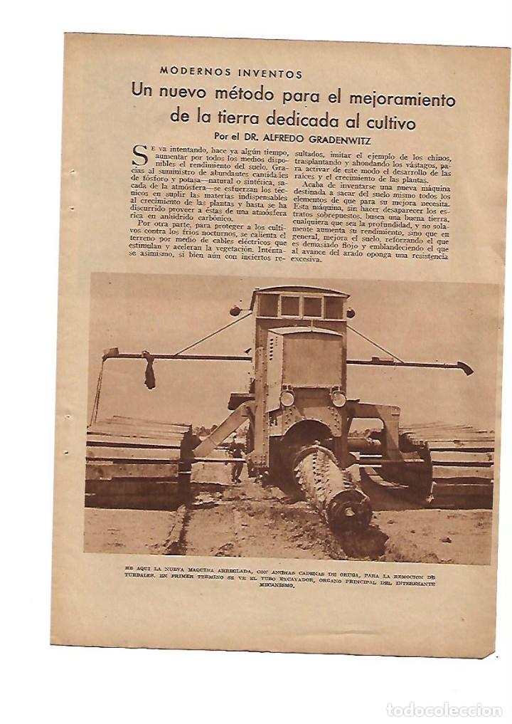 Collezionismo: A&Ntilde;O 1934 RATHJENS MAQUINARIA AGRICOLA EXCAVADORA TURBO EXCAVADOR  REMOVER TIERRA CULTIVO INVENTOS