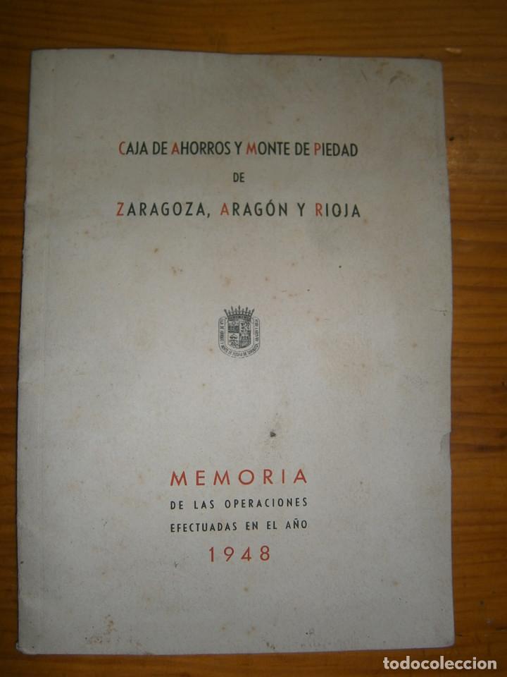 Coleccionismo: CAJA DE HAORROS Y MONTE DE PIEDAD DE ZARAGOZA