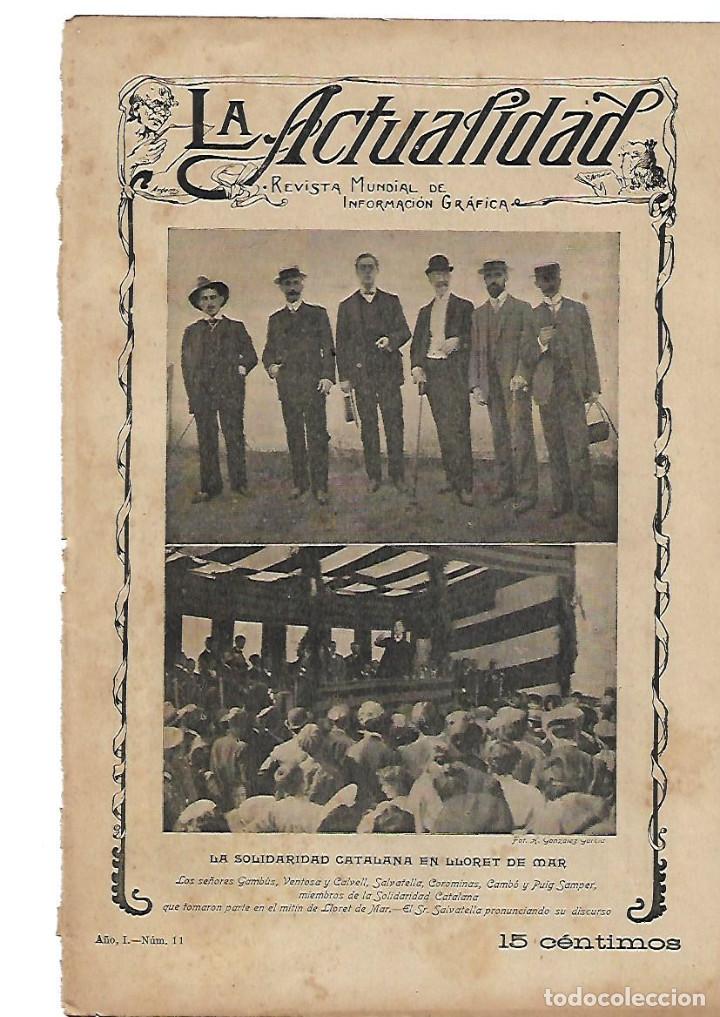 Collectionnisme: A&Ntilde;O 1906 RECORTE PRENSA POLITICA MITING SOLIDARIDAD CATALANA LLORET DE MAR CAMBO SALVATELLA