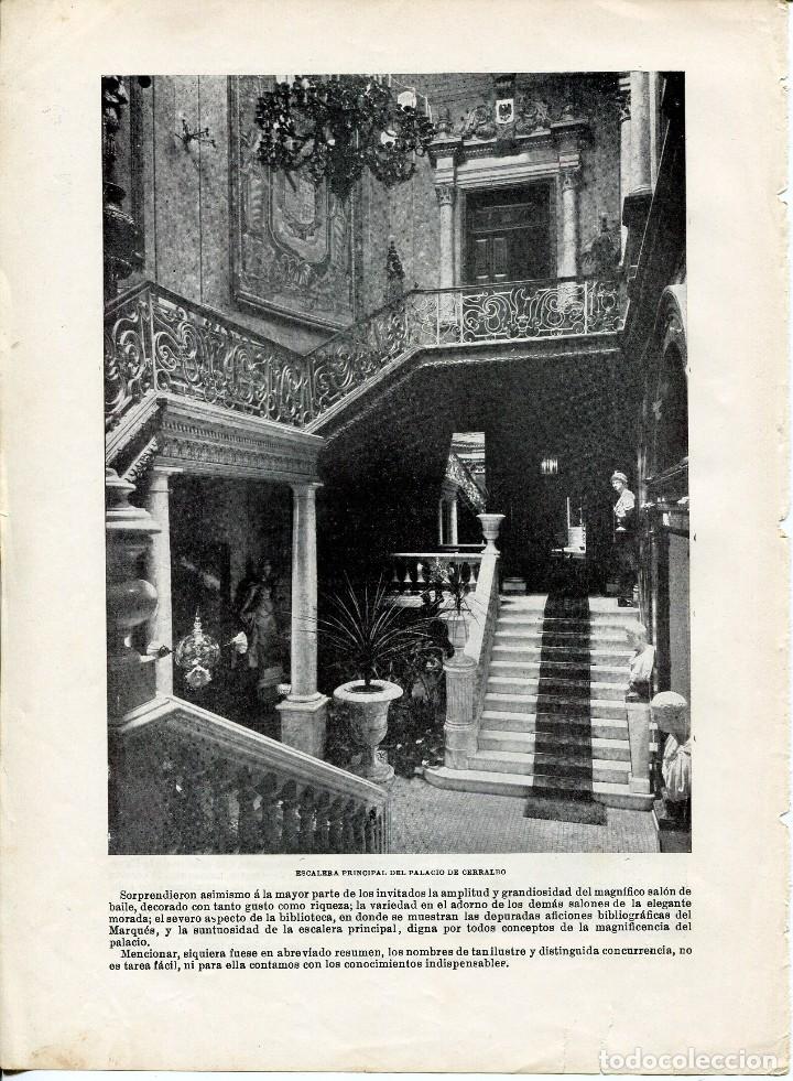 Coleccionismo: LAMINA-1902--MADRID BAILE EN EL PALACIO DEL MARQU&Eacute;S DE CERRALBO